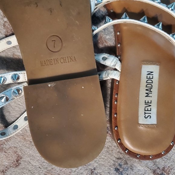 Steve Madden White Studded Sandals - Picture 2 of 2